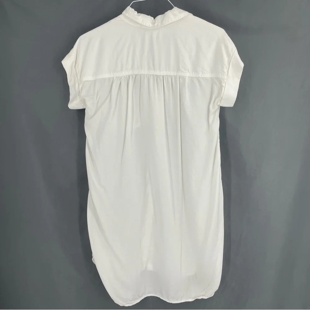 Anthropologie Cloth & Stone Short Sleeve White Button Down Pocket Shirt Dress
